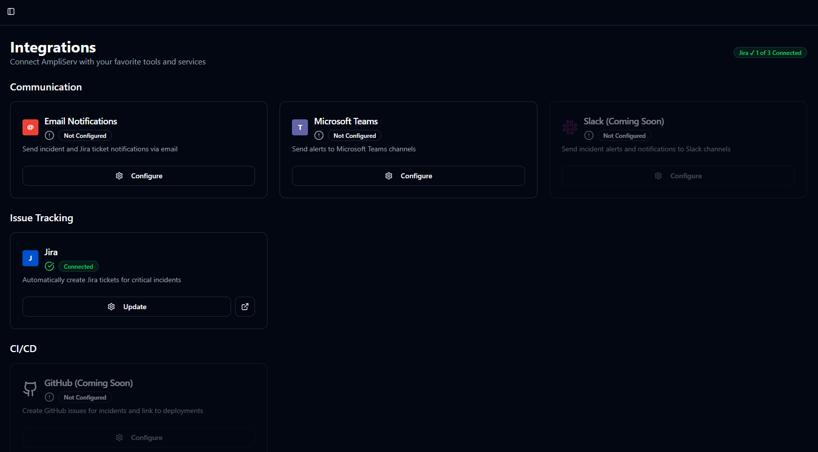 Integrations Dashboard