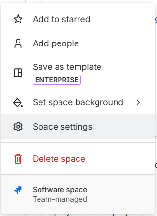 Select Space Settings