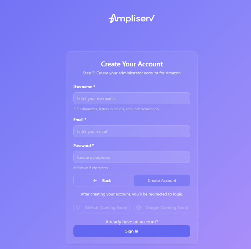 Account Creation Form